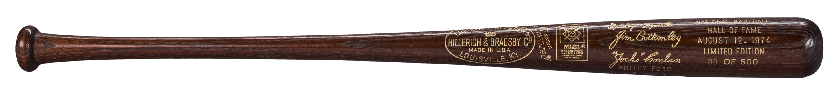National Baseball Hall of Fame Commemorative Bat for 1974 Induction (LE 80/500)